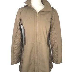 Women's Jones New York khaki/tan Sz XL Stylish Winter coat with Quilting + Hood